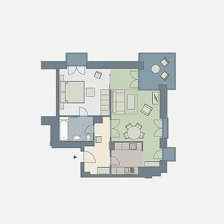 Kaiservillen - Mit 1 Schlafzimmer Und Balkon D224 Lejlighed *